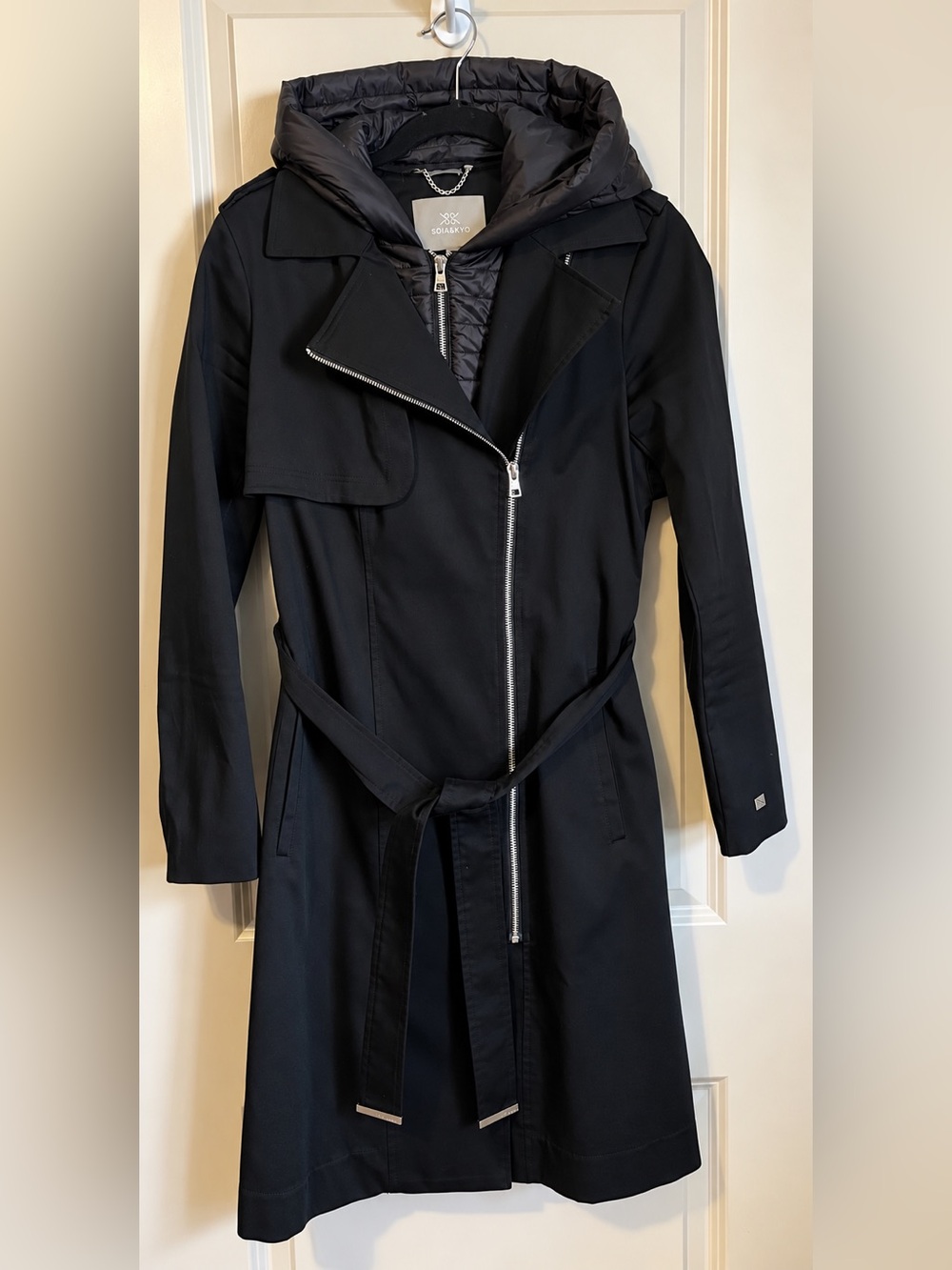 Soia & Kyo Athie hoodie Trench Jacket Size Small